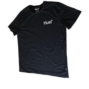 NWOT Huel T-Shirt Men's XXL Black Short Sleeve Tee Casual Cotton Gym Fitness